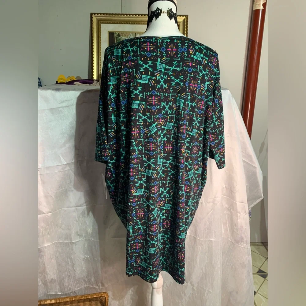 Lularoe Irma Black Graffiti Print Top - Picture 7 of 9